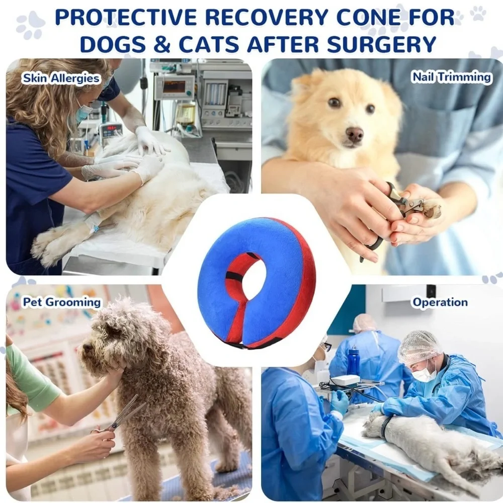 Bilibara Dog Cone Alternative, Inflatable Recovery Collar for Dogs and Cats